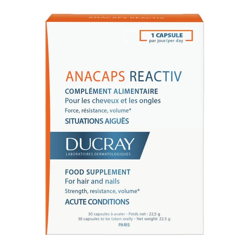 Supliment pentru păr și unghii Anacaps Reactiv, 30 capsule, Ducray — preț și oferte