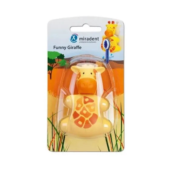 Suport periuta de dinti cu ventuze Funny Animals Girafa, 630220, Miradent — preț și oferte