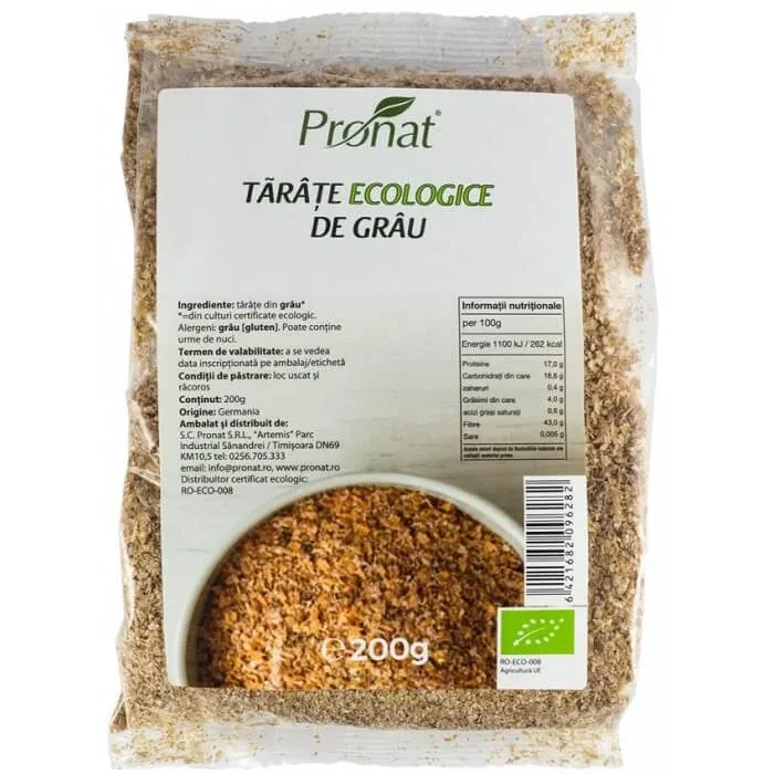 Tarate ecologice de grau, 200 g, Pronat — preț și oferte
