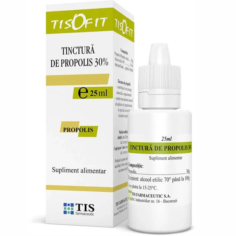 Tinctura de Propolis Tisofit, 25 ml, Tis Farmaceutic Tis Famaceutic — preț și oferte