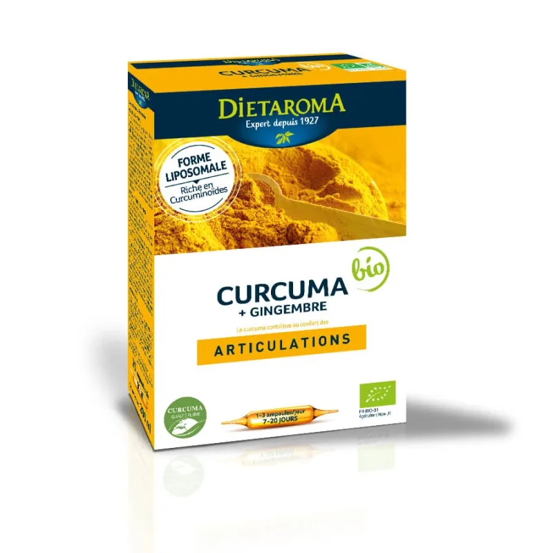 Turmeric si Ghimbir Bio, 20 fiole buvabile, Dietaroma Laboratoires Dietaroma — preț și oferte