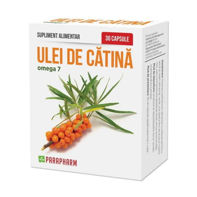 Ulei de Cătină Omega 7, 30 capsule, Parapharm — preț și oferte
