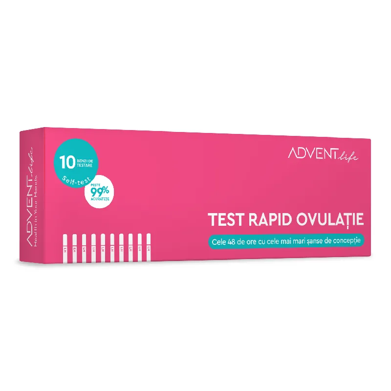 Test rapid ovulatie, 10 benzi testare, Advent Life — preț și oferte