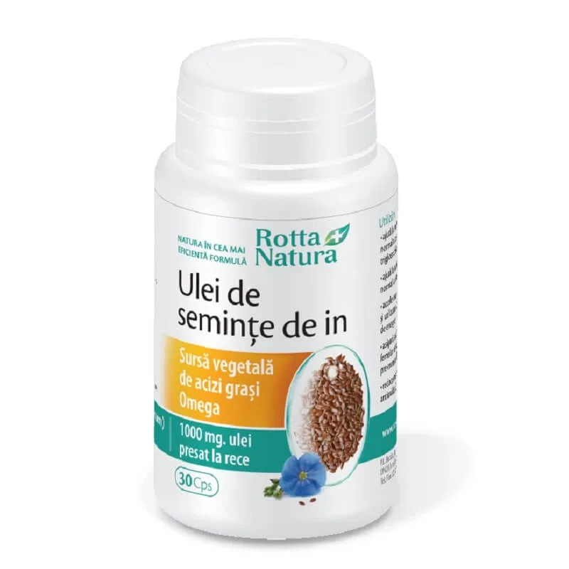 Ulei de semințe de In, 30 capsule, Rotta Natura — preț și oferte
