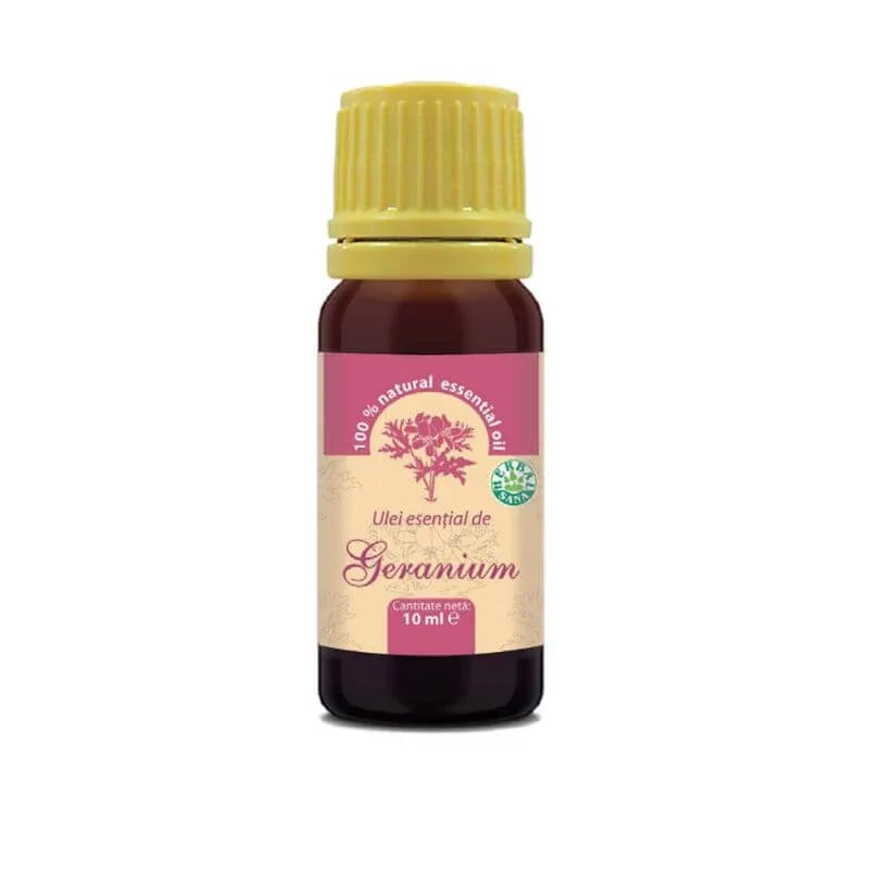 Ulei esenţial de geranium 100% pur, 10 ml, Herbavit — preț și oferte