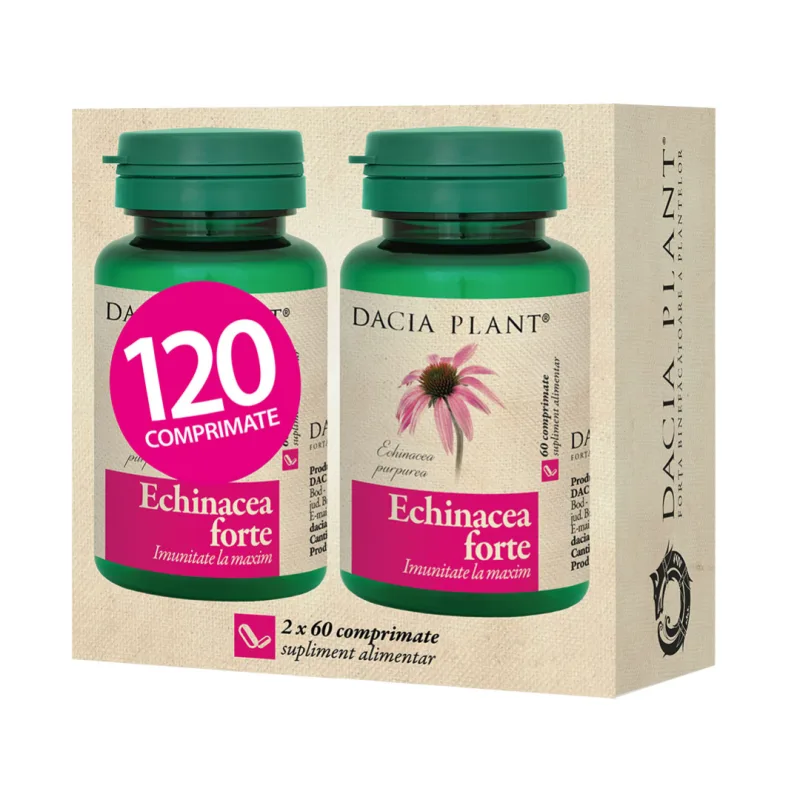 Pachet Echinacea Forte, 120 comprimate, Dacia Plant — preț și oferte