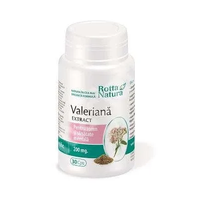 Valeriana extract 200 mg, 30 capsule, Rotta Natura — preț și oferte