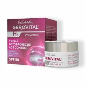 Crema de zi cu factor de protectie SPF 50 si efect antirid H3 Evolution Age Control, 50 ml, Gerovital