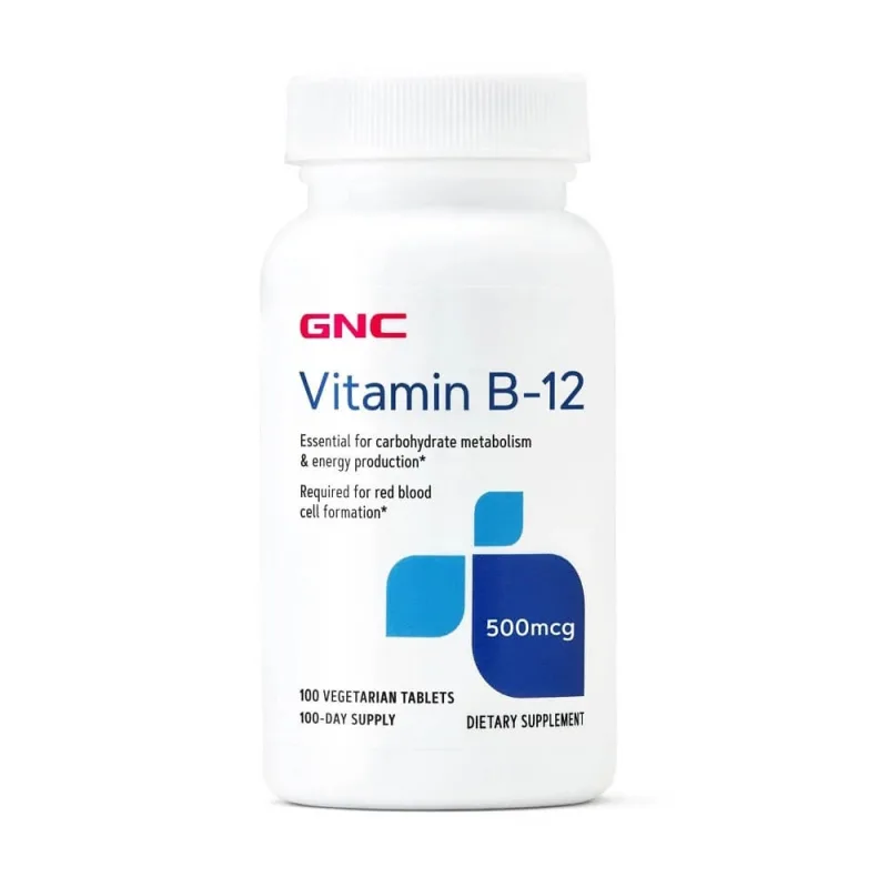 Vitamina B-12 500 mcg (099319), 100 tablete, GNC — preț și oferte