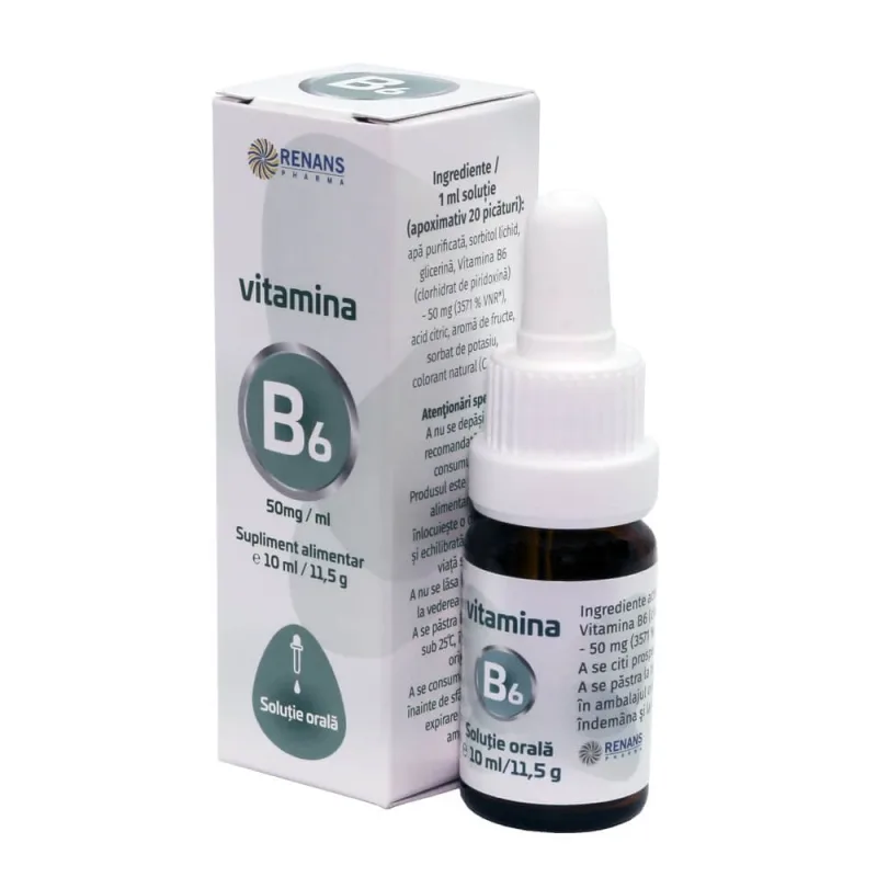 Vitamina B6 (50mg/ml) soluţie orală, 10 ml, Renans RENANS PHARMA — preț și oferte