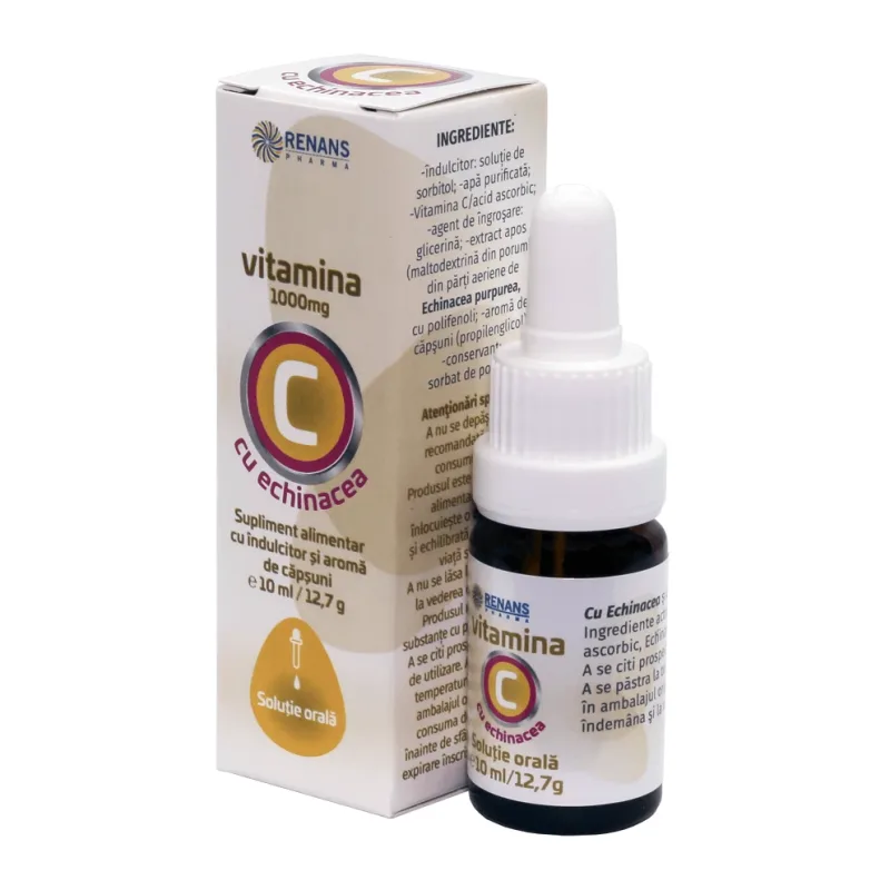VITAMINA C 1000 mg cu ECHINACEA Soluție orală, 10 ml, Renans RENANS PHARMA — preț și oferte