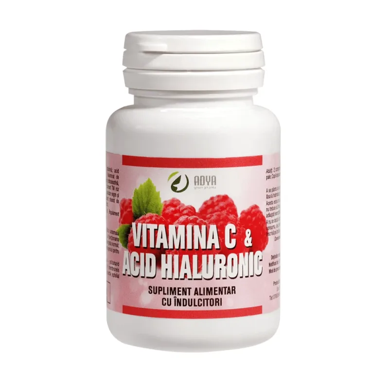 Vitamina C 200 mg și acid hialuronic, 30 comprimate, Adya Adya GreenPharma — preț și oferte