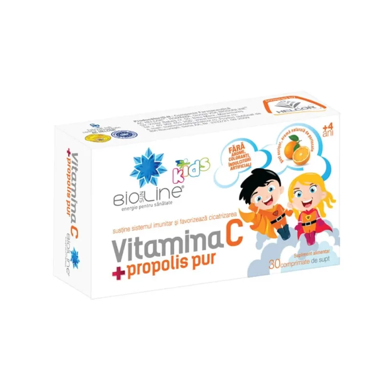 Vitamina C cu propolis pentru copii, 30 comprimate, Helcor — preț și oferte