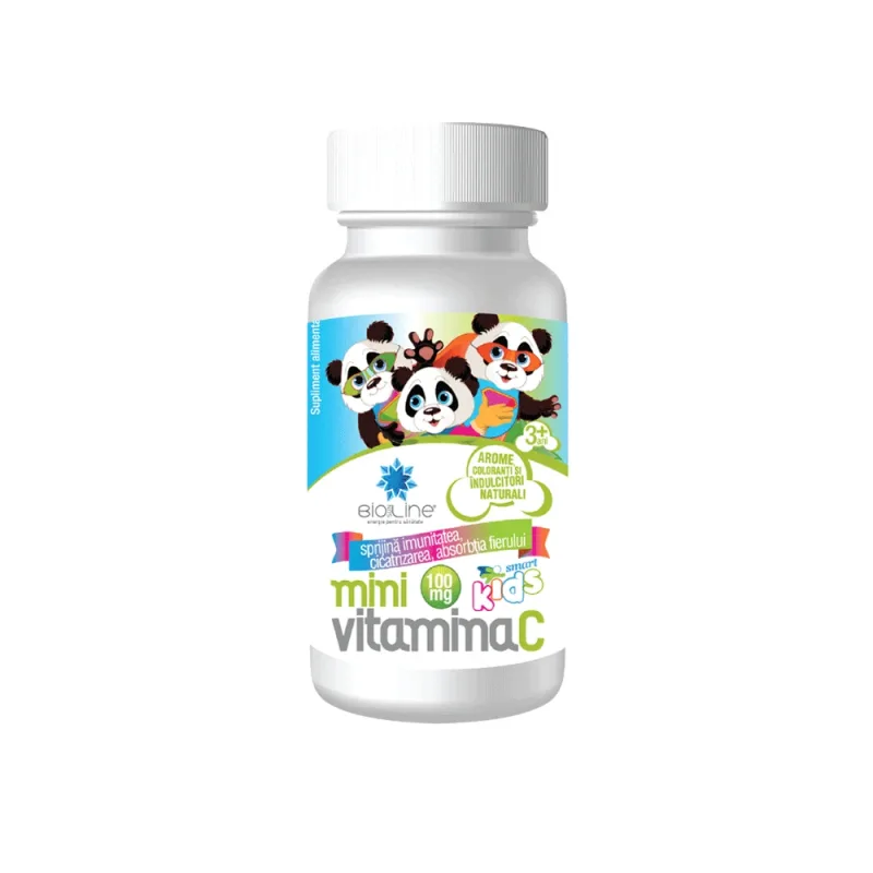 Vitamina C pentru copii MiniVitamina C 100 mg Bioline, 30 comprimate de supt, Helcor — preț și oferte