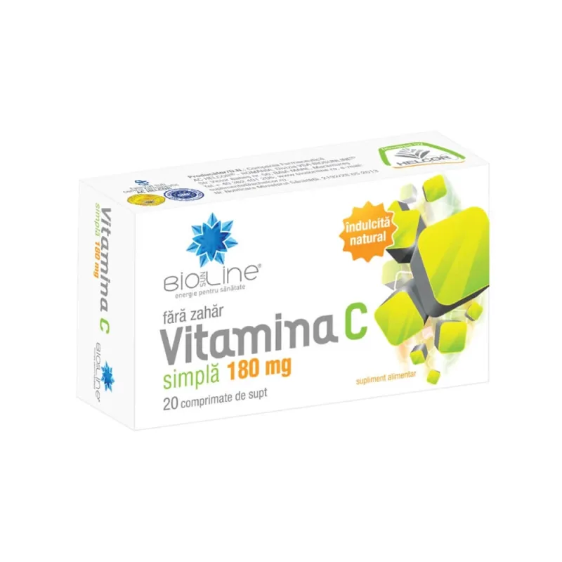 Vitamina C simpla 180 mg, 20 comprimate, Helcor — preț și oferte