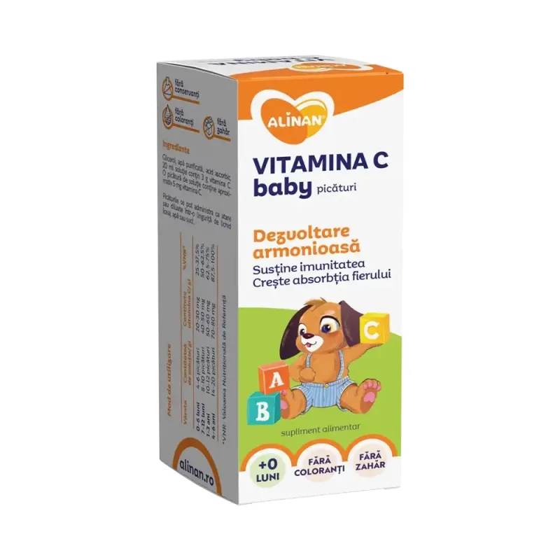 Alinan Vitamina C Baby picături, 20 ml, Fitterman Pharma Fiterman — preț și oferte