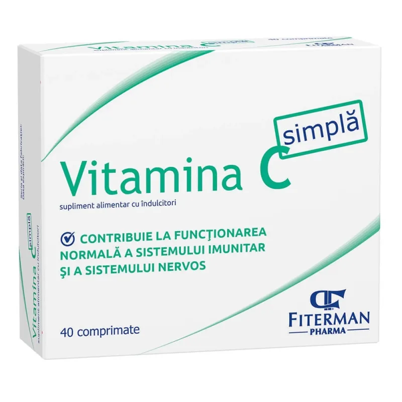 Vitamina C simpla 180mg, 40 comprimate de supt, Fiterman FITERMAN PHARMA — preț și oferte