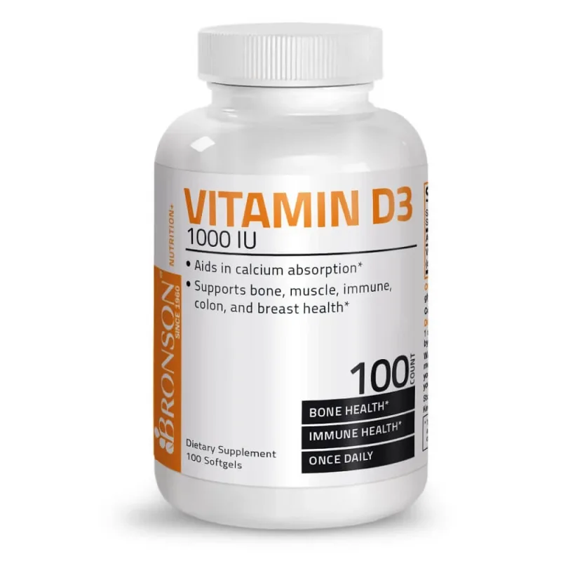 Vitamina D3 1000 UI, 100 capsule, Bronson Laboratories — preț și oferte