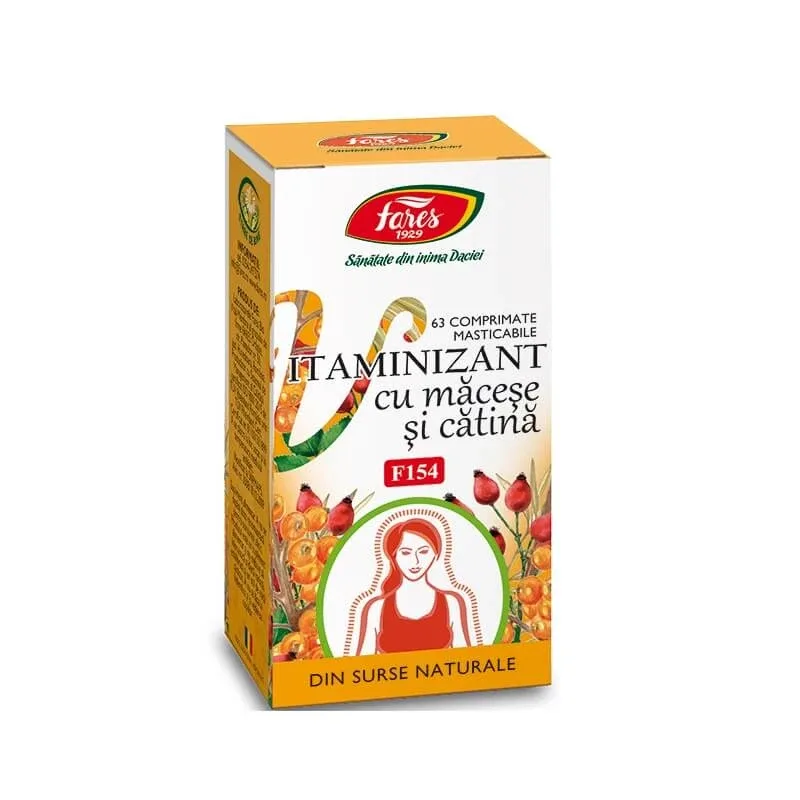 Vitaminizant cu Maceșe și Cătina, F154, 63 capsule, Fares — preț și oferte
