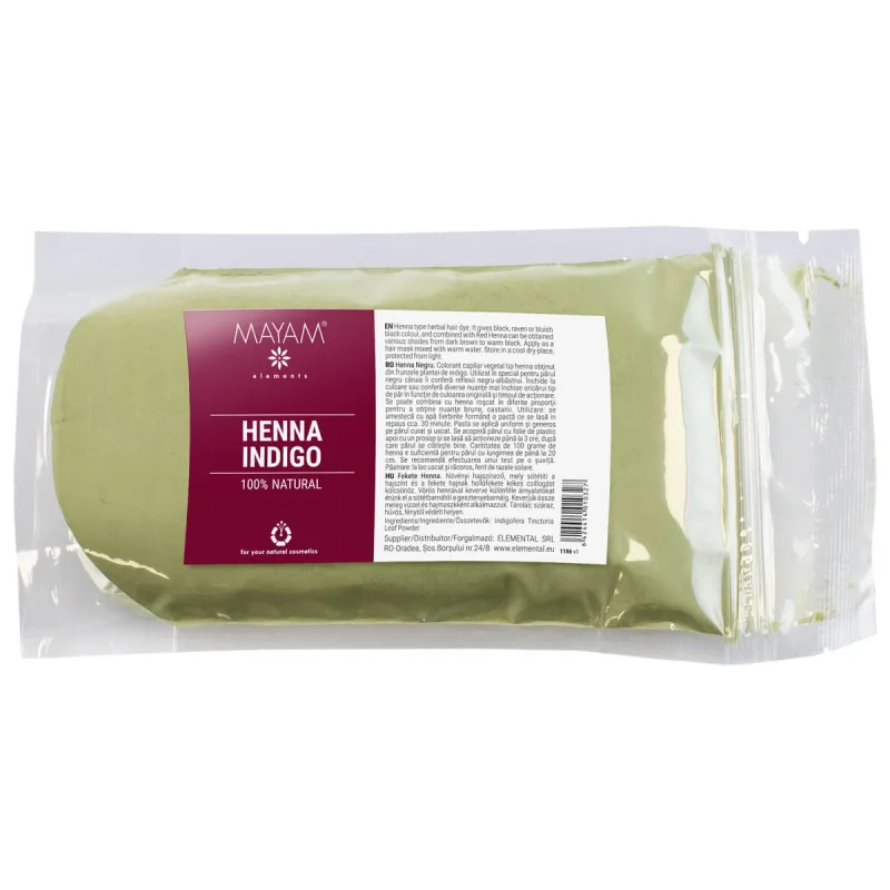Vopsea de par naturala Henna Negru (M - 1186), 100 g, Mayam — preț și oferte