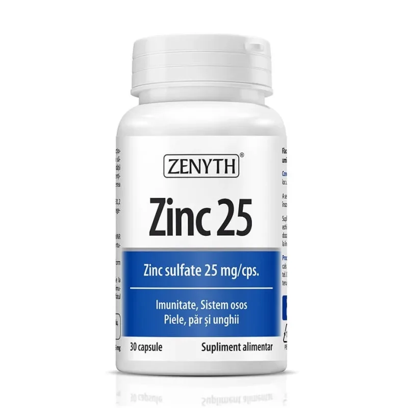 Zinc 25 sulfat de zinc. 25 mg/cps, 30 capsule, Zenyth — preț și oferte
