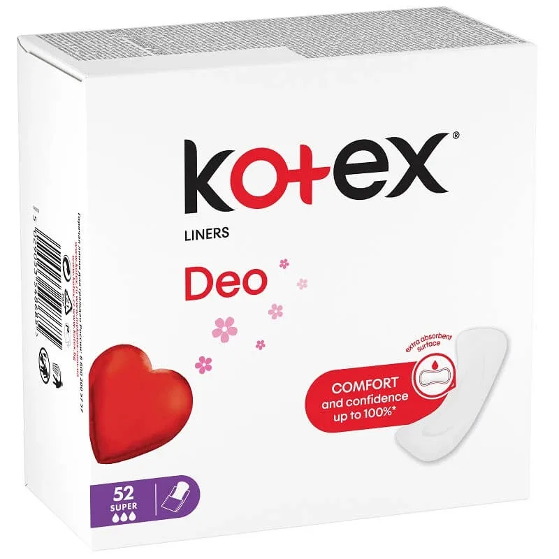 Absorbante zilnice Super Deo Kotex, 52 bucati, Kimberly-Clark — preț și oferte