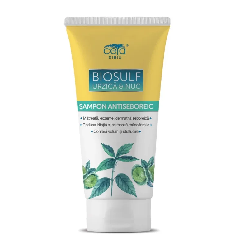 Șampon antiseboreic cu urzică și nuc, 200 ml, Ceta Sibiu — preț și oferte