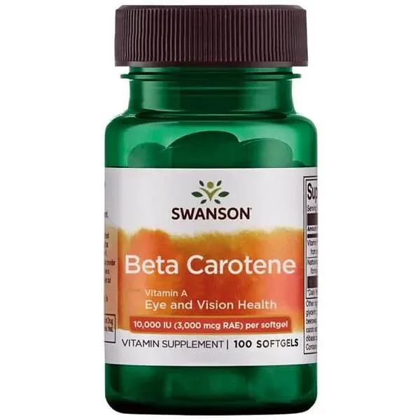 Beta Caroten 10000 UI, 100 capsule, Swanson — preț și oferte