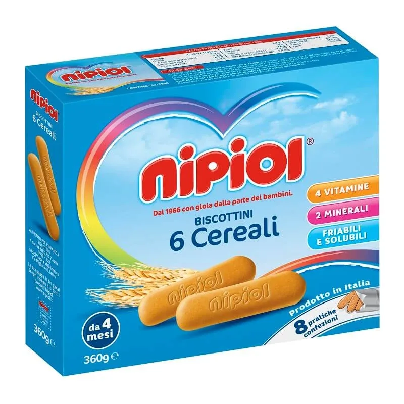 Biscuiti cu 6 cereale, 360g, Nipiol — preț și oferte