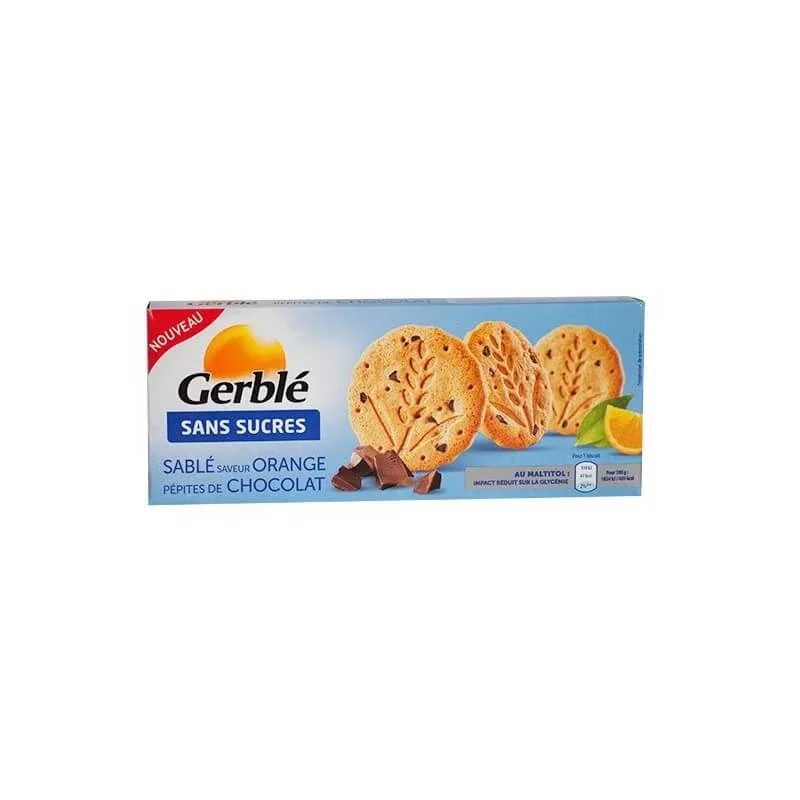 Biscuiti dietetici cu aroma de portocale si pepite de ciocolata, 132 g, Gerble Nutrition & Sante — preț și oferte