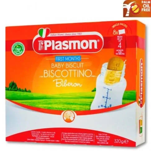 Biscuiti pentru biberon Primele Luni, +4 luni, 320 g, Plasmon  — preț și oferte