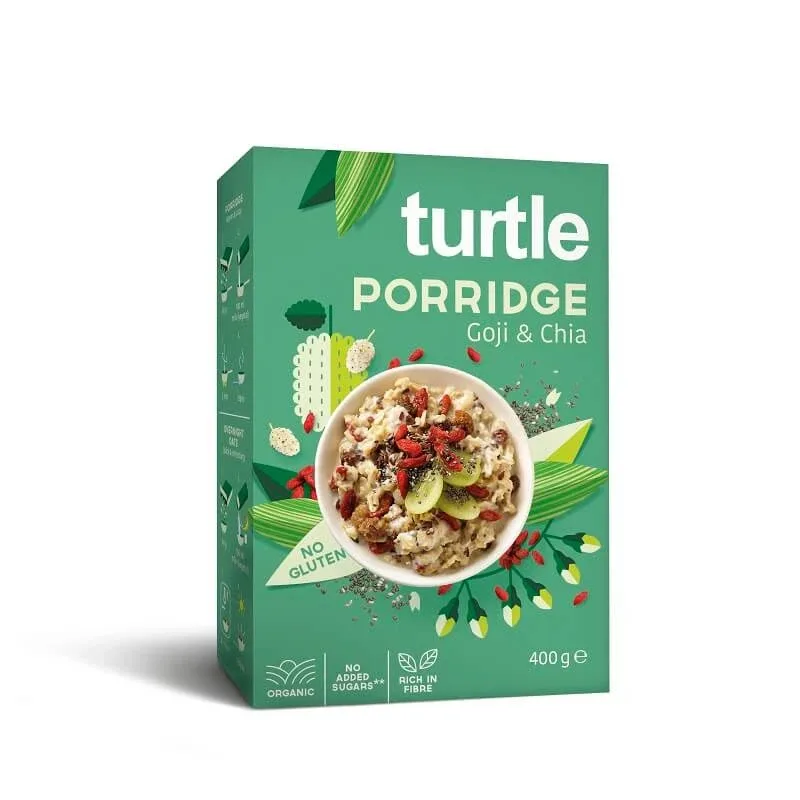 Cereale terci organic fara gluten cu fructe de goji, seminte de chia, 400 grame, Turtle SPRL — preț și oferte