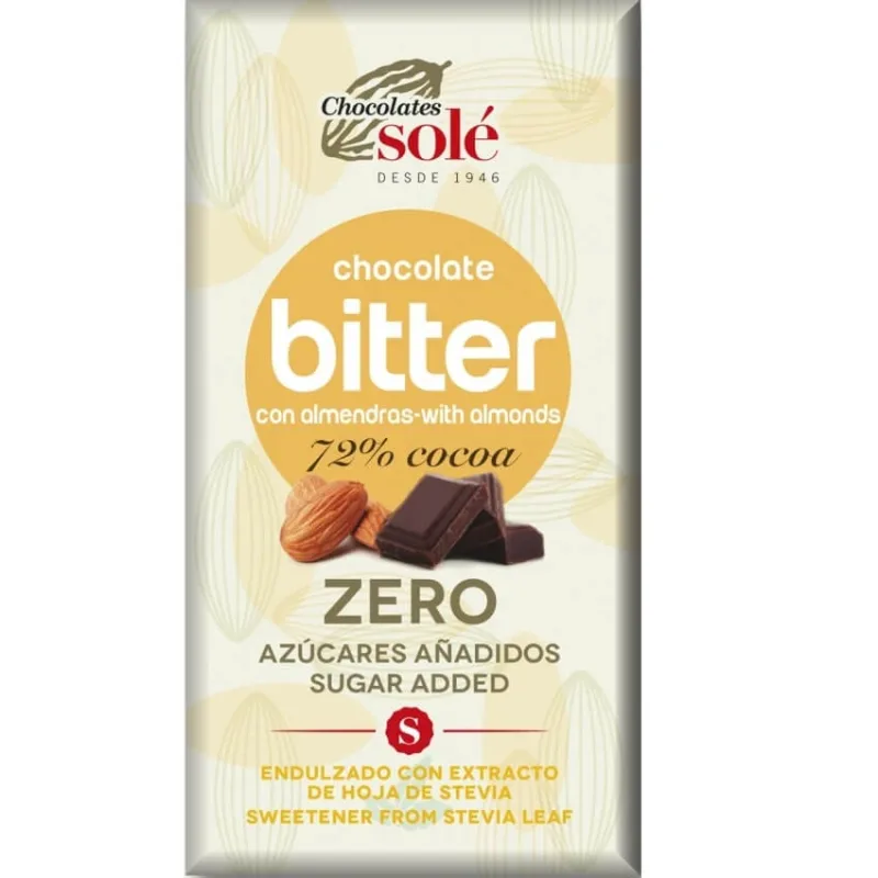 Ciocolata cu migdale, cu stevie 72% cacao, 100g, Pronat — preț și oferte