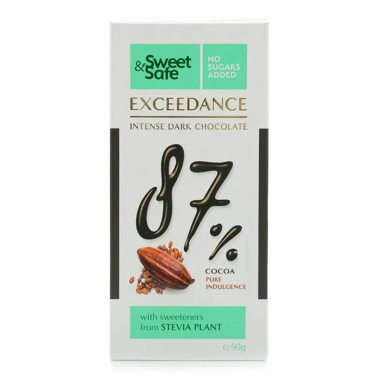 Ciocolata neagra intens amaruie 87% Sweet & Safe, 90 g, Sly Nutritia SLY NUTRICIA — preț și oferte