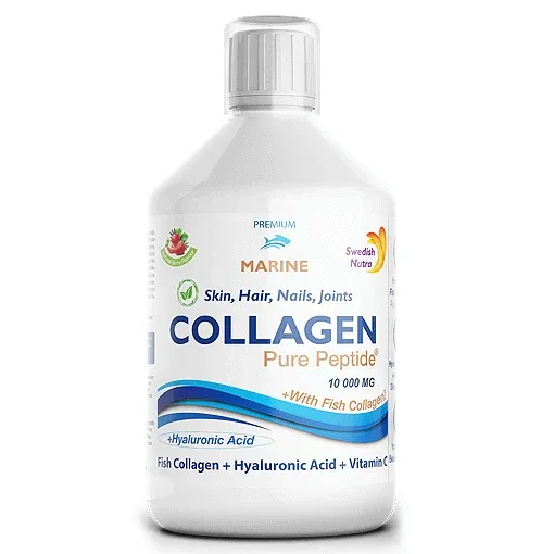 Colagen Lichid Marin Hidrolizat tip 1 şi 3 cu 10.000mg + Biotinǎ + Acid Hialuronic, 500 ml, Swedish Nutra — preț și oferte