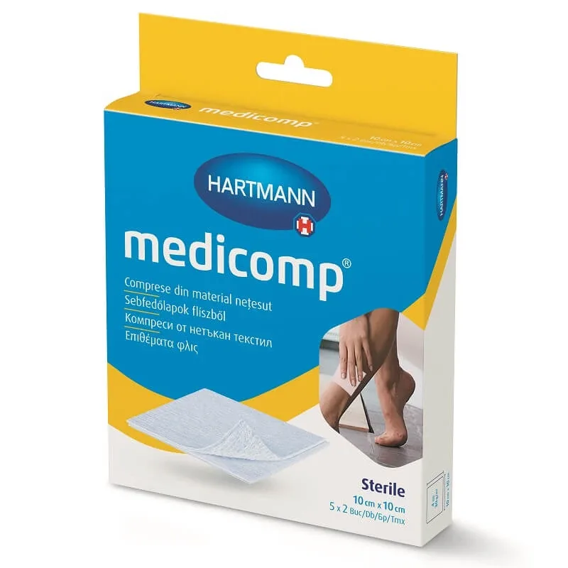 Comprese Medicomp steril 10 x 10 cm, 5 x 2 bucati, Hartmann — preț și oferte