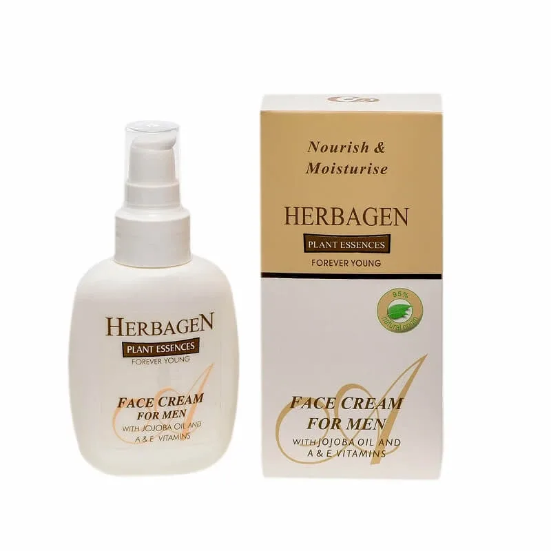 Crema de fata pentru barbati cu ulei de jojoba si vitaminele A si E, 100 g, Herbagen — preț și oferte