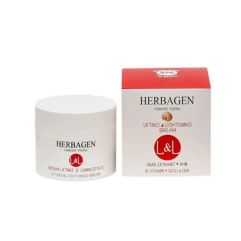 Crema lifting si luminozitate cu extract de melc vitamina C si colagen, 50 g, Herbagen — preț și oferte
