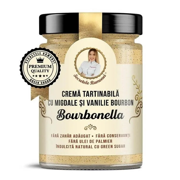 Crema tartinabila cu migdale si vanilie bourbon, Bourbonella, Secretele Ramonei, 350g, Remedia — preț și oferte