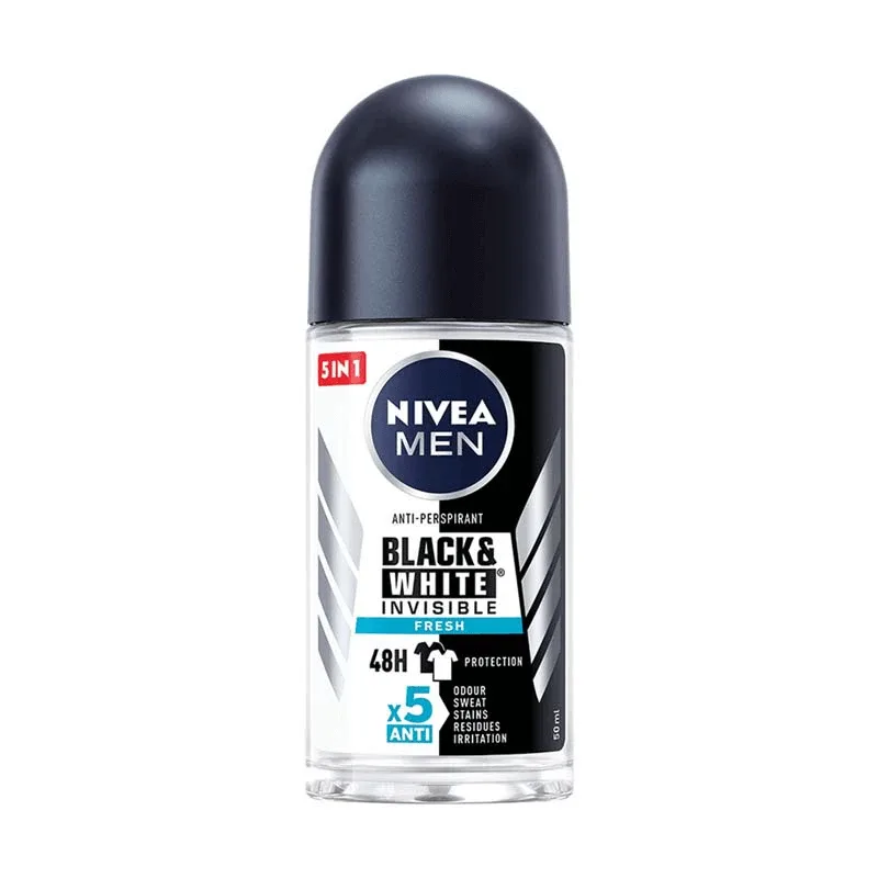 Deodorant roll-on pentru barbati Black & White Invisible Fresh, 50 ml, Nivea — preț și oferte
