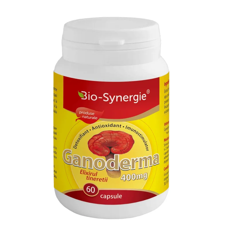 Elixirul tinereții Ganoderma 400mg, 60 capsule, Bio Synergie — preț și oferte