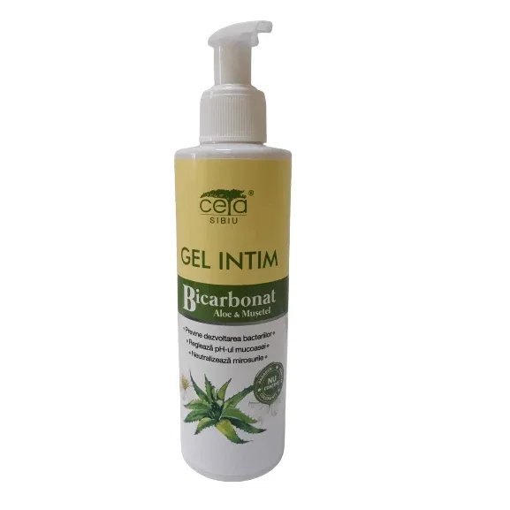 Gel intim cu bicarbonat aloe și mușețel, cu pompita, 200 ml, Ceta Sibiu — preț și oferte