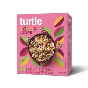 Inele colorate multicereale eco, fara gluten, 300g, Turtle