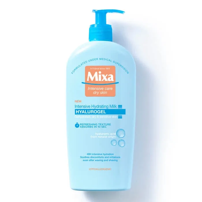 Lapte de corp intens hidratant pentru pielea deshidratata, uscata si sensibila Hyalurogel, 400 ml, Mixa — preț și oferte