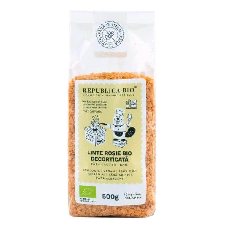 Linte rosie Bio decorticata, 500 g, Republica Bio — preț și oferte