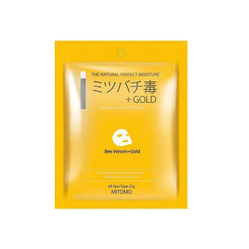 Mască de faţă cu venin de albină si aur, 25 g, Mitomo — preț și oferte