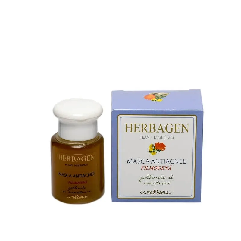 Masca filmogena antiacnee cu galbenele si sunatoare, 60 ml, Herbagen — preț și oferte