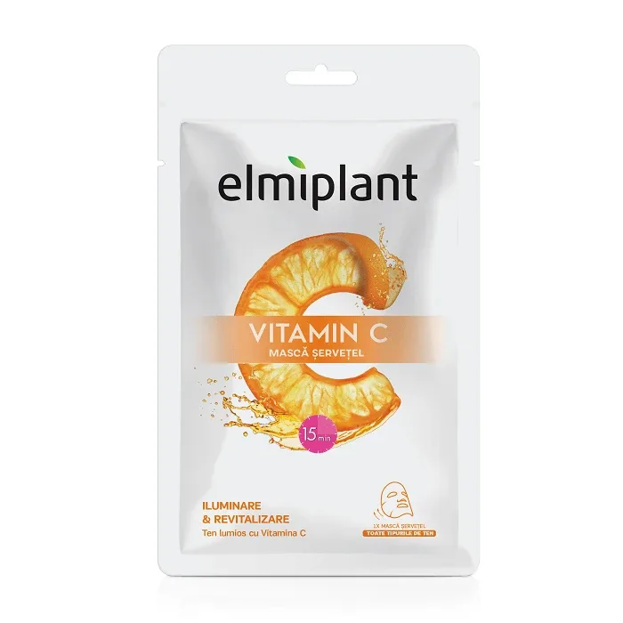 Masca șervețel iluminatoare si revitalizată Vitamin C, 20 ml, Elmiplant — preț și oferte