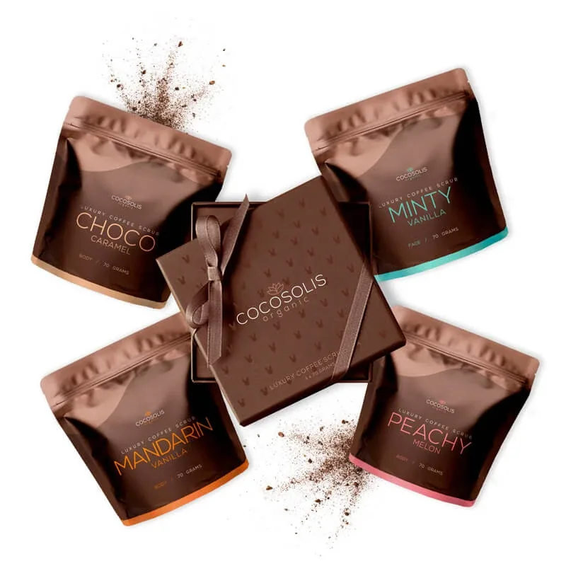 Pachet Luxury Scrub cu cafea, 4 x 70g, Cocosolis — preț și oferte