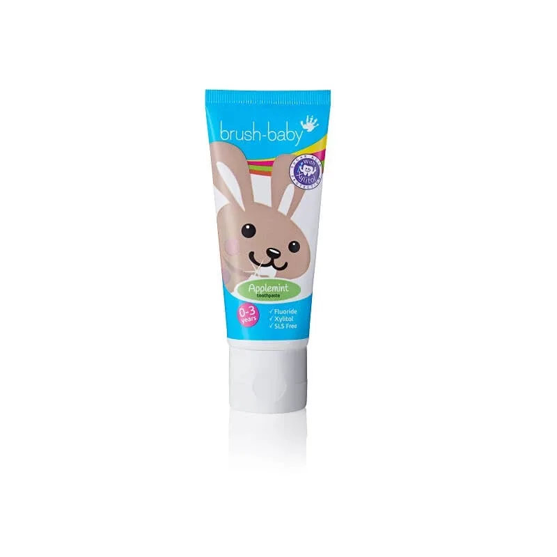 Pasta de dinti cu menta si mere 0-3 ani, 50 ml, Brush Baby — preț și oferte